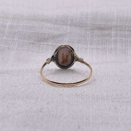 Vintage geelgouden Camee ring
