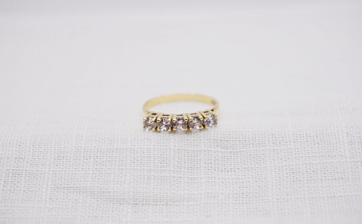 “ Line “ Vintage Geelgouden ring