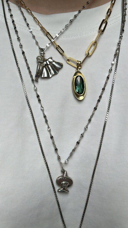 Goudkleurige paperclip ketting