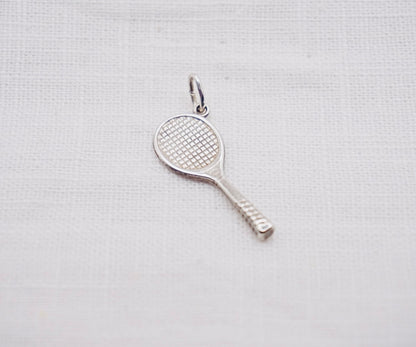 Vintage Zilveren hanger tennisracket