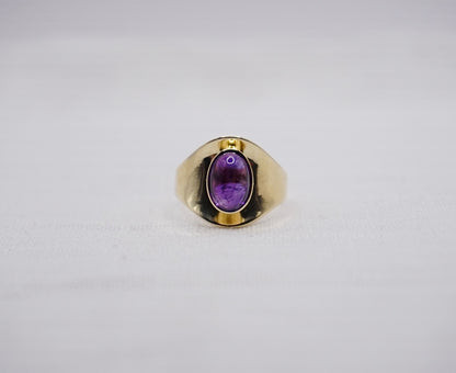 “ Round Retro “ Vintage Geelgouden ring