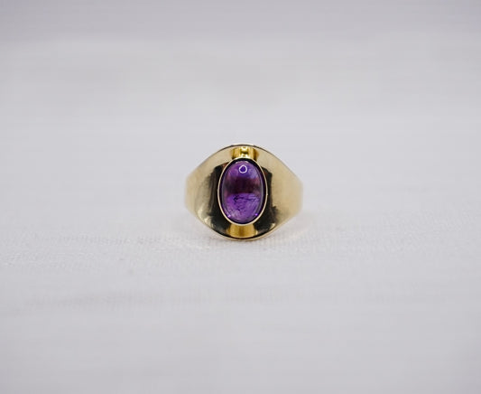 “ Round Retro “ Vintage Geelgouden ring