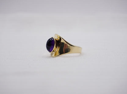 “ Round Retro “ Vintage Geelgouden ring