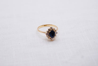 “ Something Blue “ Vintage Geelgouden ring