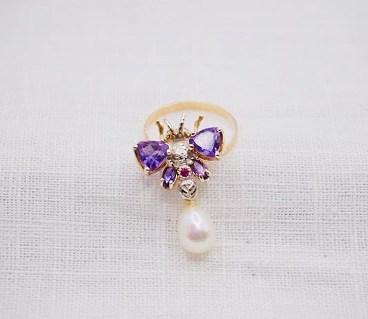 “ Little Fly “ Vintage Geelgouden ring