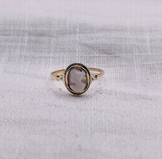 Vintage geelgouden Camee ring