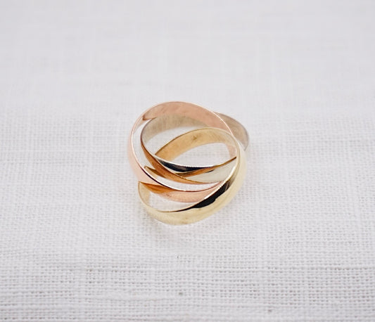 “ Trio “ Vintage Geelgouden ring