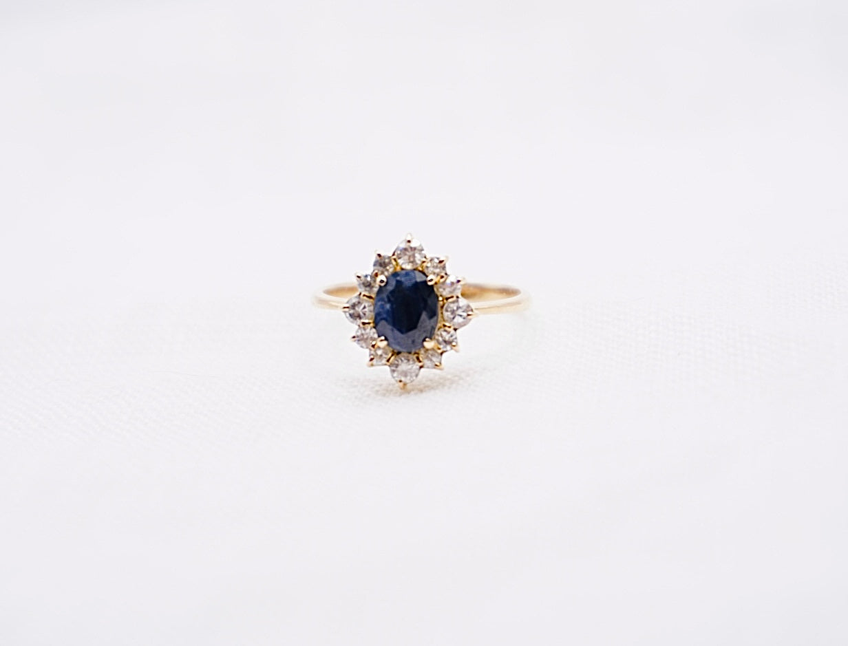 “ Something Blue “ Vintage Geelgouden ring