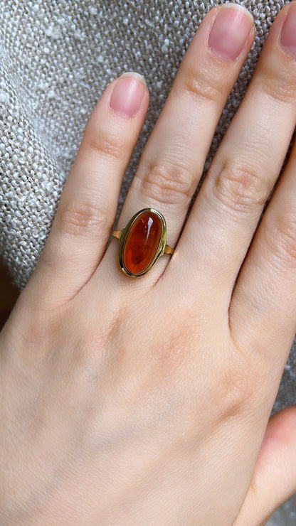 “ Amber “ Vintage geelgouden ring