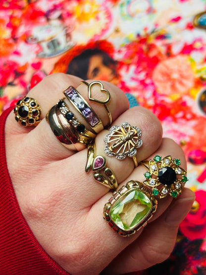 “ Trio “ Vintage Geelgouden ring