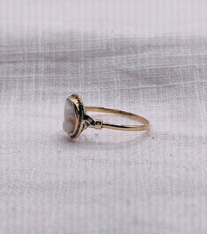 Vintage geelgouden Camee ring