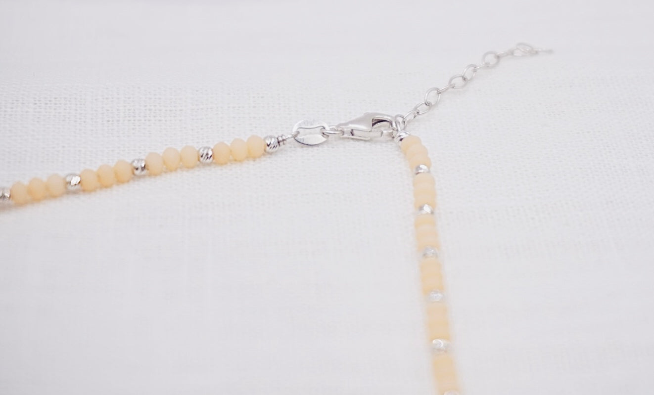 Ketting kralen met Zilveren details