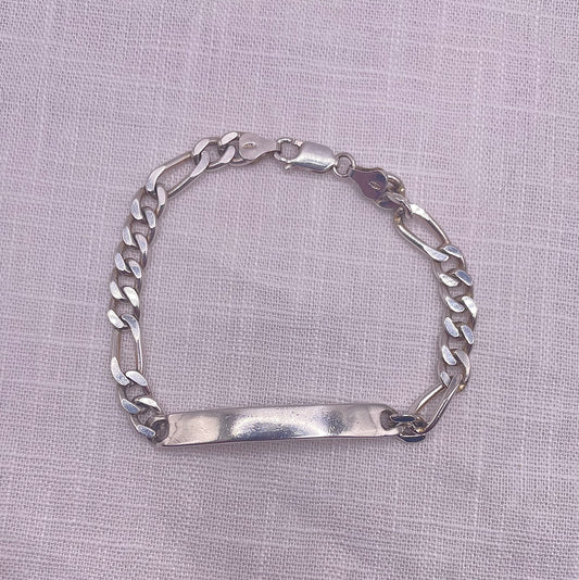 Vintage zilveren plaat armband