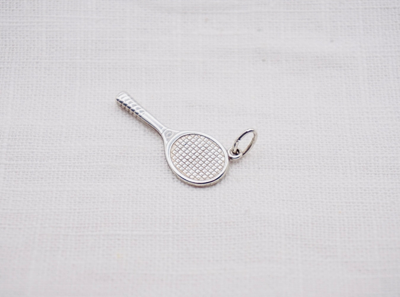 Vintage Zilveren hanger tennisracket