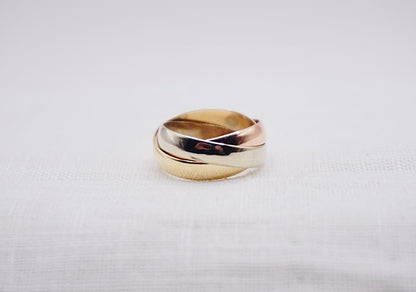 “ Trio “ Vintage Geelgouden ring