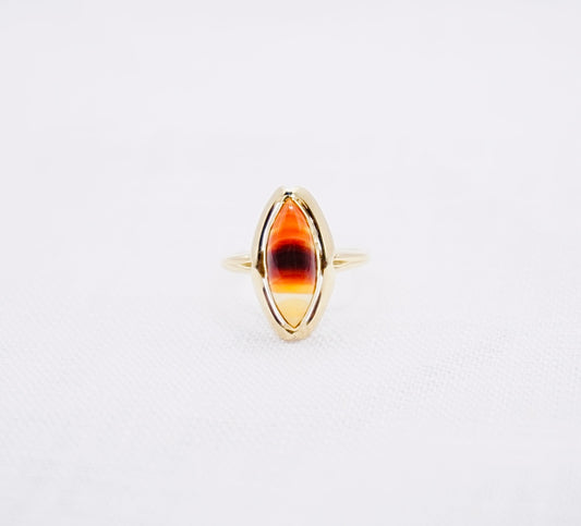 “ Striped “ Vintage Geelgouden ring